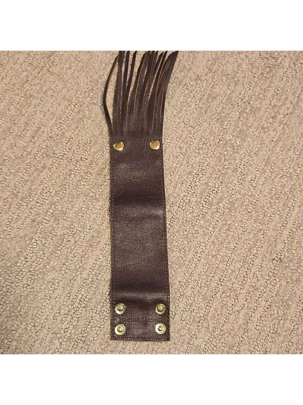 Heather Gardner 2in Cali Fringe Cuff-Chocolate
